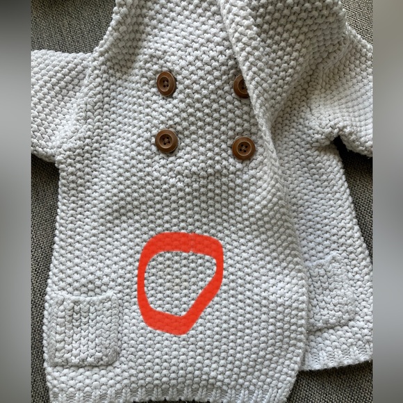 Beba Bean white hooded cardigan 6-12 months - Picture 5 of 5